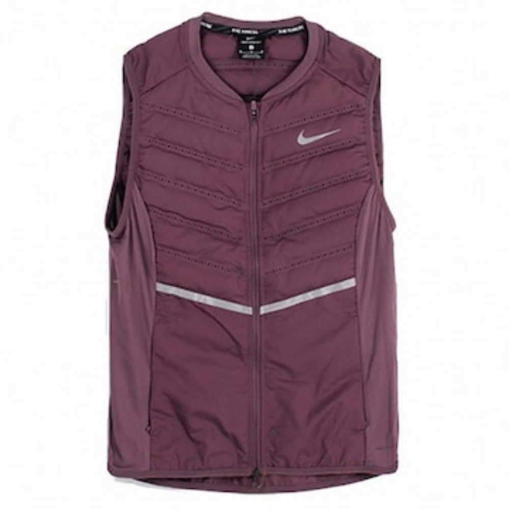Nike Purple Running Vest with Reflective Chevron Design